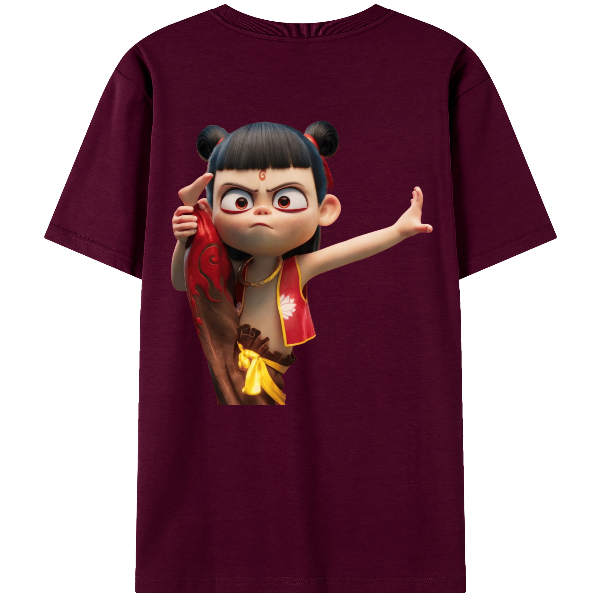 （画像用） Ne Zha 2 ナタ 魔童の大暴れ レディース半袖Tシャツ(バックプリント)